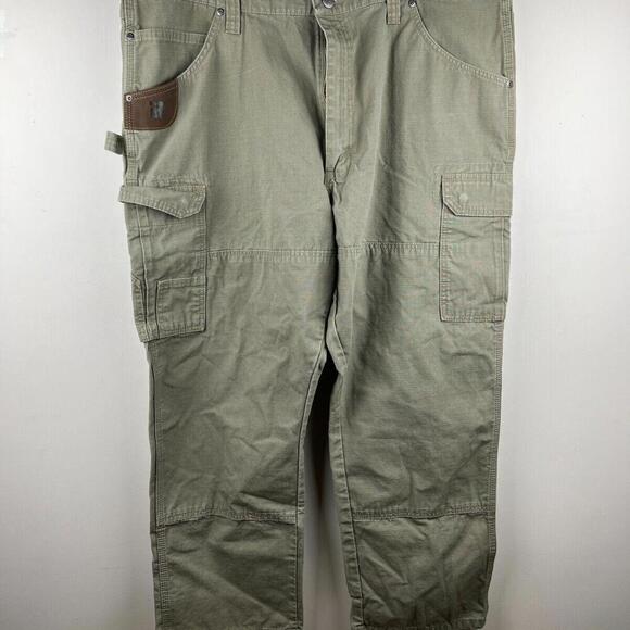 Wrangler Riggs Workwear Pants Men’s 42x30 Ripstop Carpenter Jeans Canvas 3WO60BR - Picture 1 of 7